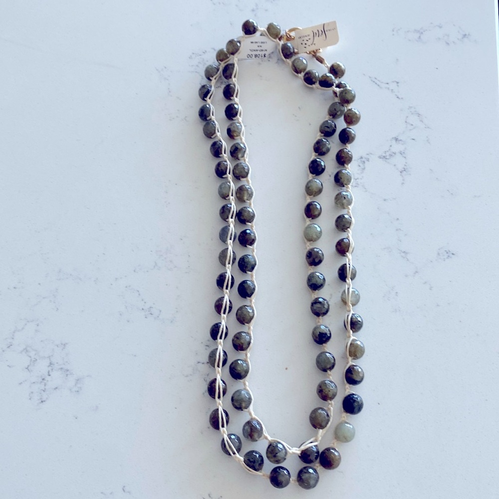 Semi- precious labradorite necklace. 38”long.